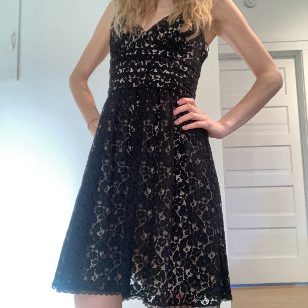 WEDDING PROM Black and Pink Lace COCKTAIL Dress